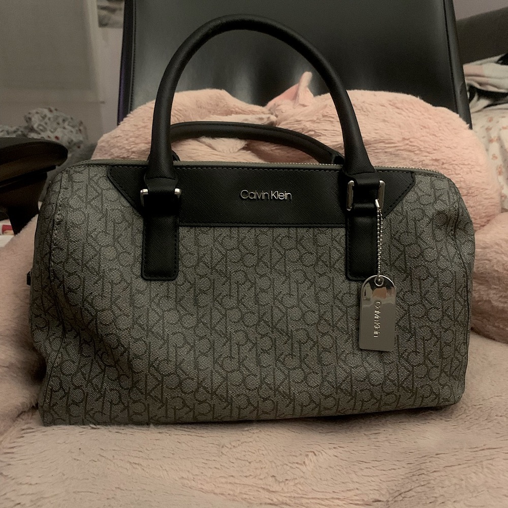 Calvin Klein Monogram Zipper Shoulder Bag